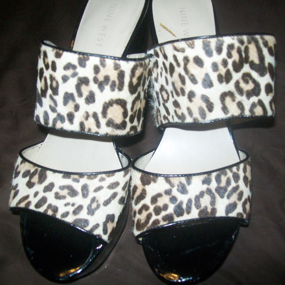 nine west patent and hairy wedge size 9.5 - Picture 2 of 2